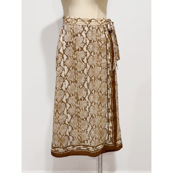 MICHAEL Michael Kors Dresses & Skirts - MICHAEL Michael Kors Python Snakeskin Print Animal Print Wrap Midi Skirt Size S